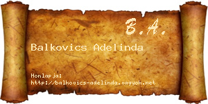 Balkovics Adelinda névjegykártya